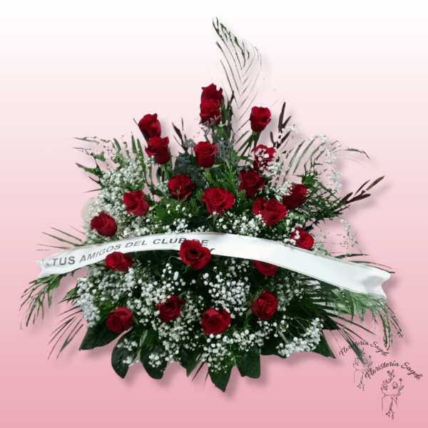 Centro Fúnebre Grande Con Rosas Rojas