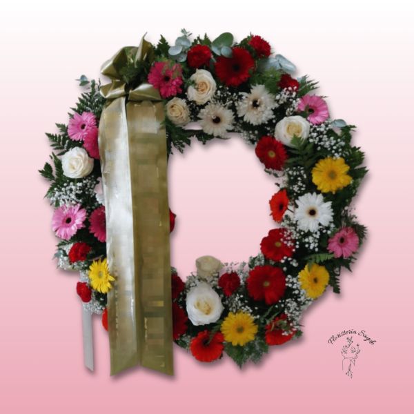 Corona de flores funeraria