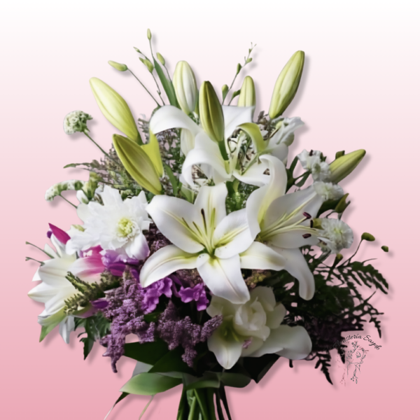 ramo con lilium y limonium
