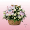 🌸 Centro con Rosas Blancas y Peluche en Zaragoza | Floristería Sayde 💖 2 Centro con rosas blancas y peluche, un arreglo floral elegante y tierno de Floristería Sayde en Zaragoza. Perfecto para regalos especiales con entrega a domicilio.