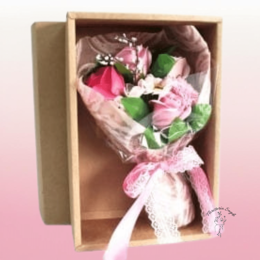 Bouquet de flor de jabón rosa