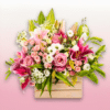 Cesta de flores rosas