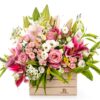 cesta de flores rosas