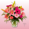 ramo de flores en tonos rosas