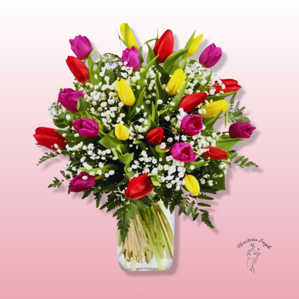Floristeria Sayde – 2026-04-17T120527.584 Ramo de tulipanes frescos y alegres de temporada