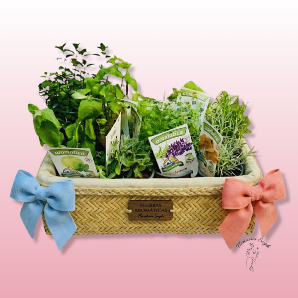 Cesta de plantas aromáticas