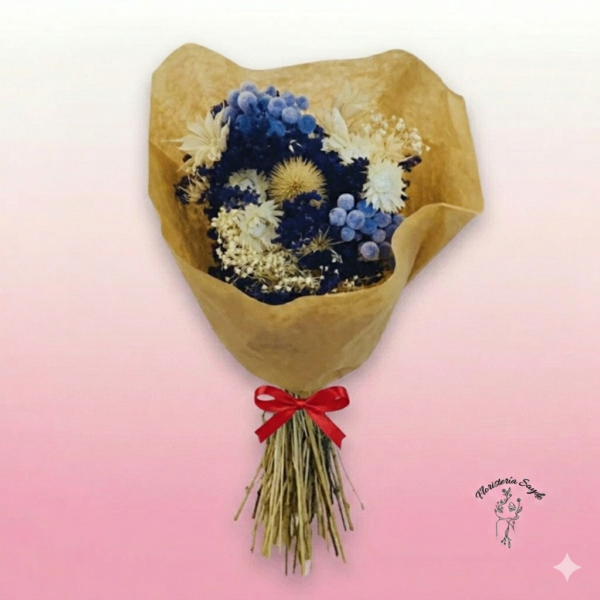 Ramo flores preservadas azules