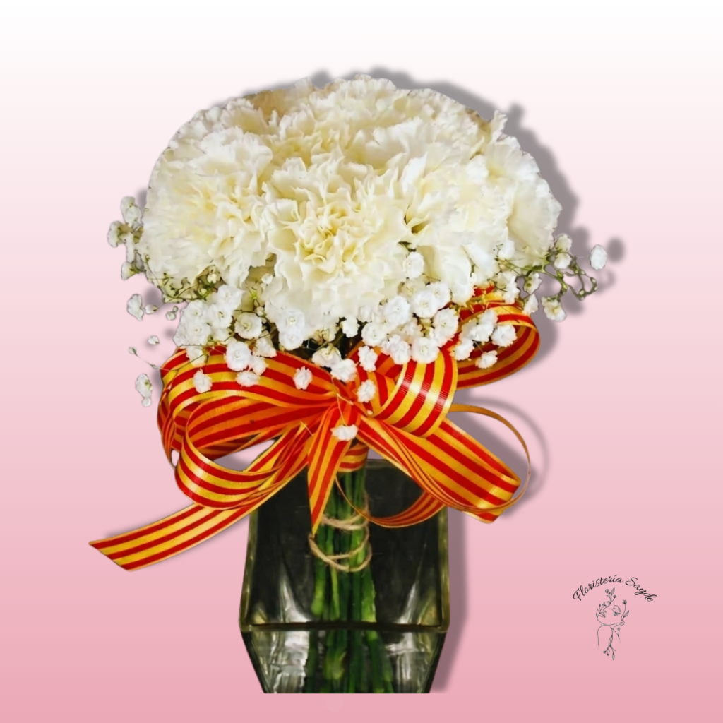 Floristeria Sayde (26) ramo de claveles blancos Pilares
