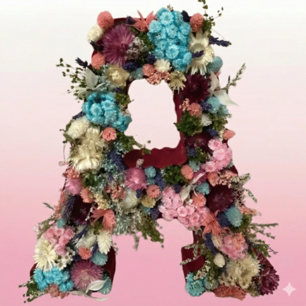 Letra con flor preservada