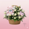 🌸 Centro con Rosas Blancas y Peluche en Zaragoza | Floristería Sayde 💖 2 Centro con rosas blancas y peluche, un arreglo floral elegante y tierno de Floristería Sayde en Zaragoza. Perfecto para regalos especiales con entrega a domicilio.