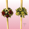 velas para bautizo con rosas rojas y blancas