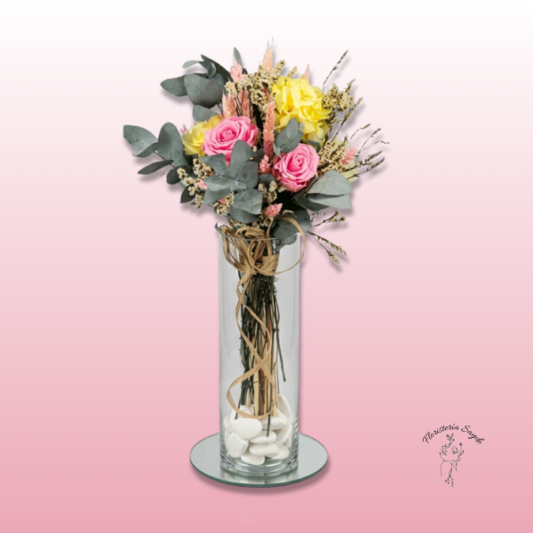ramo preservado con rosas