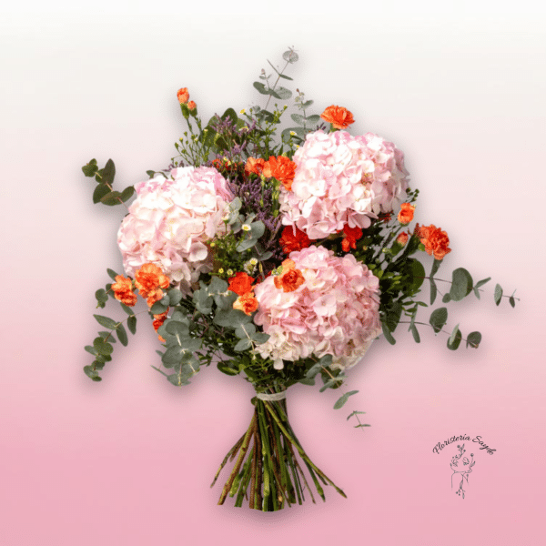 ramo de hortensias rosas x3