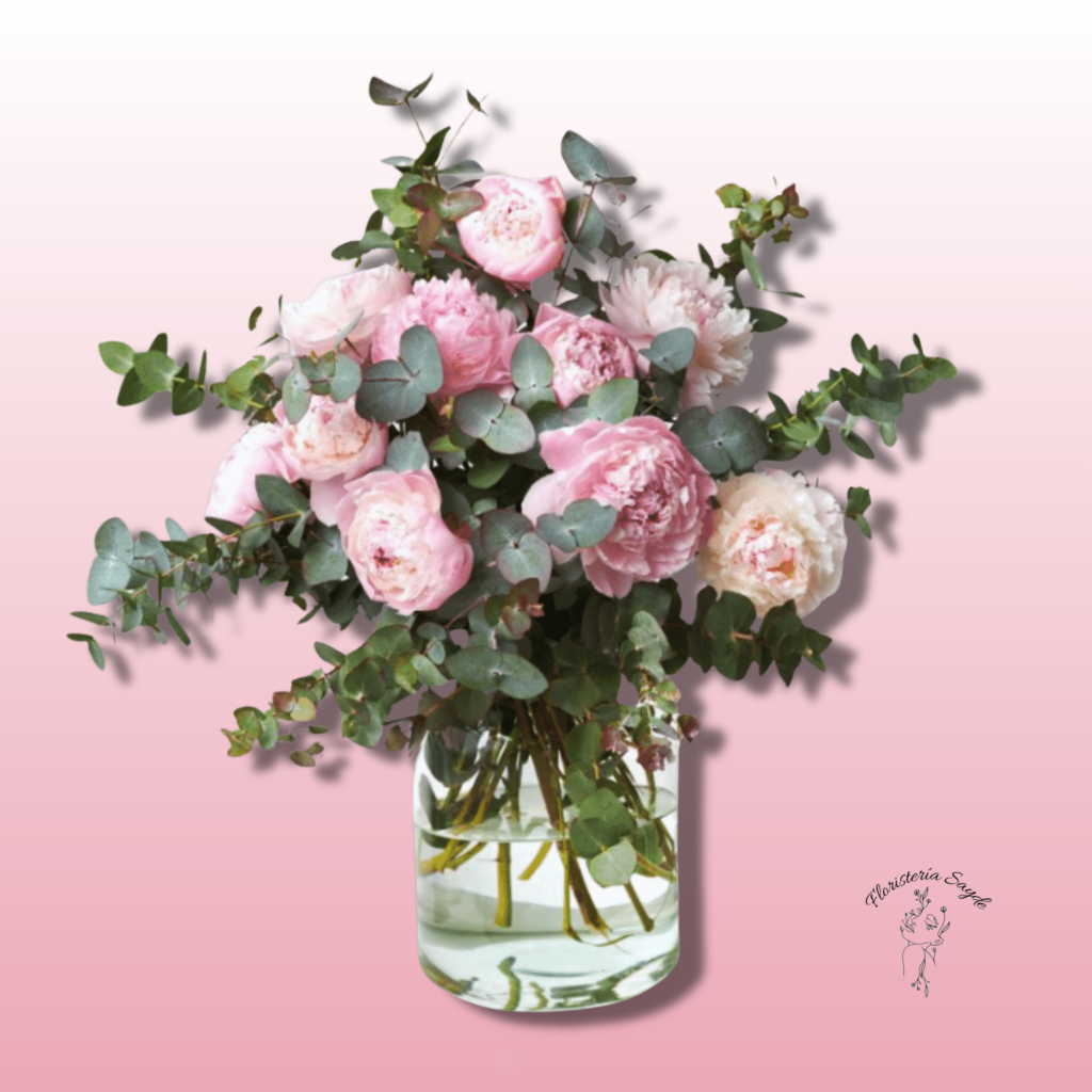 ramo de peonías rosas