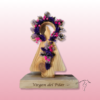 Virgen coronada con flores artesanal 8 Virgen coronada con flores artesanal 7
