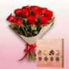 Ramo de rosas con bombones