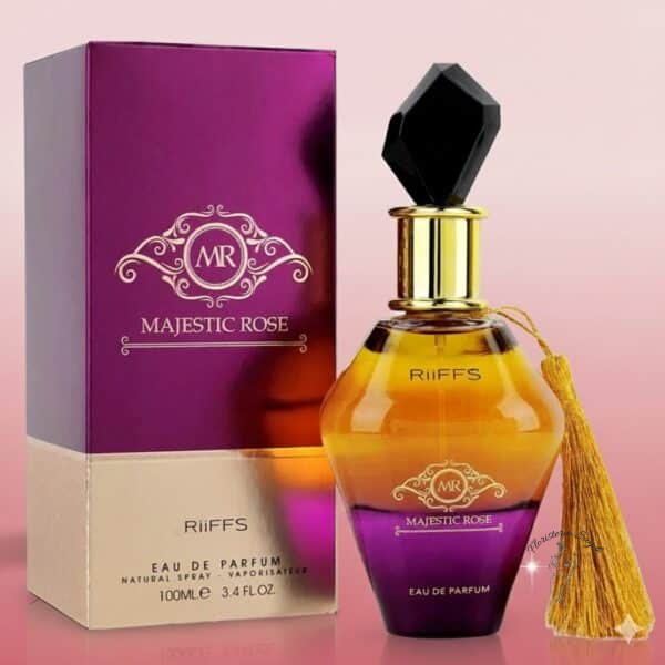 Riiffs Majestic Rose, perfume árabe mujer, fragancia floral oriental, dupe perfume nicho, perfume rosa y oud.