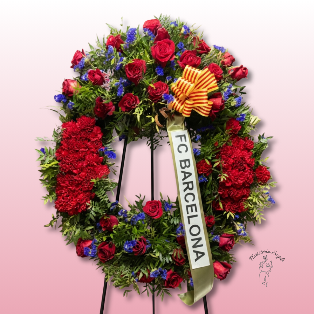 Corona de flores funeraria elegante (3) corona de flores del FC Barcelona