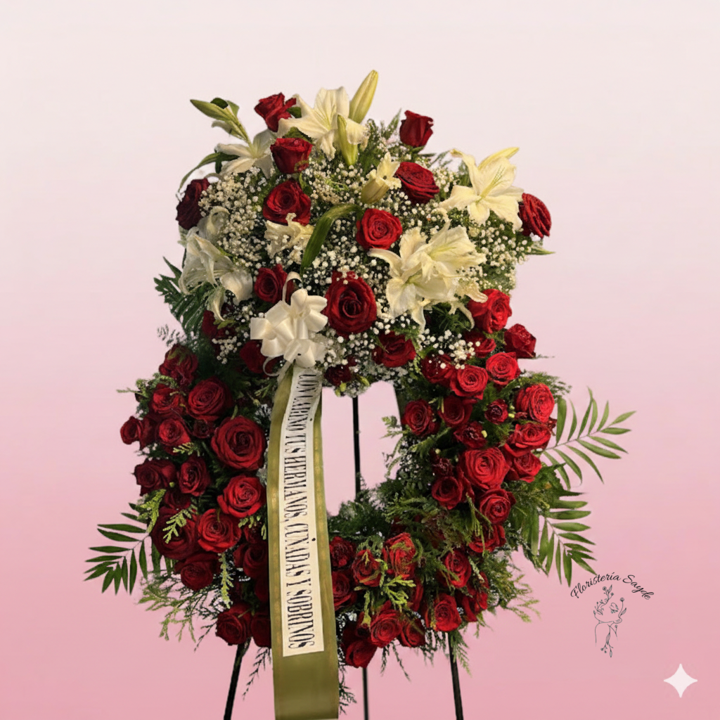 corona de rosas rojas para funeral corona de rosas rojas para funeral