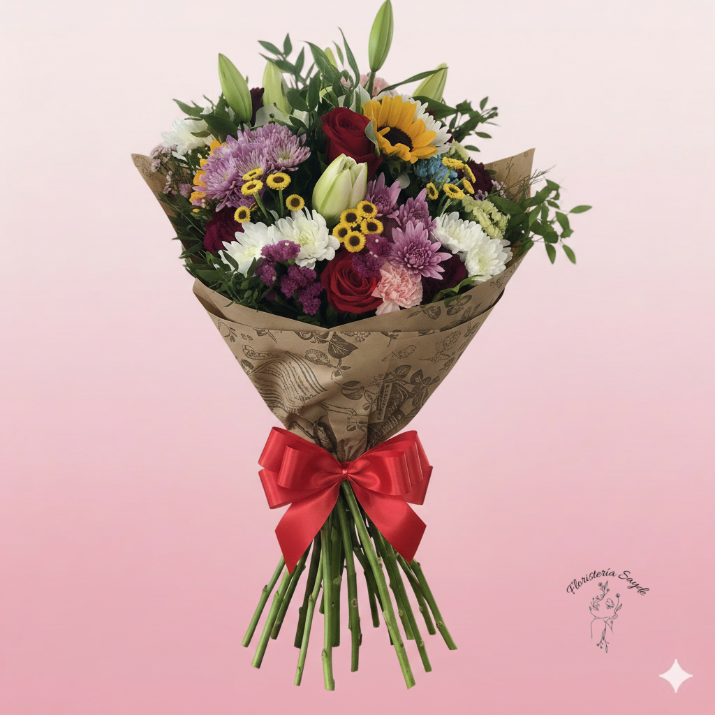 ramo de lilium y flores variadas ramo de lilium y flores variadas