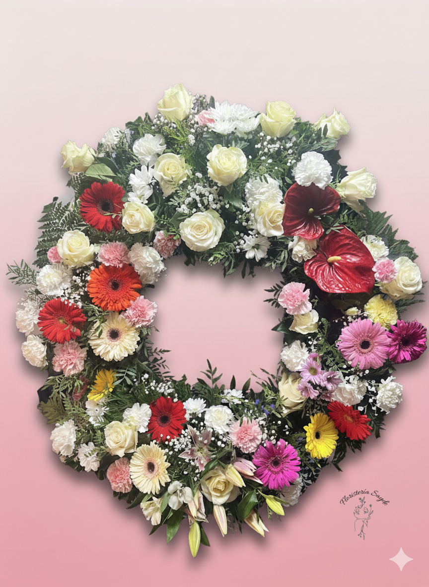 corona de flores variadas para difuntos corona de flores variadas para difuntos