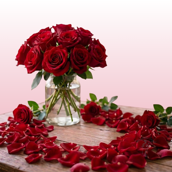 Pétalos de rosa roja