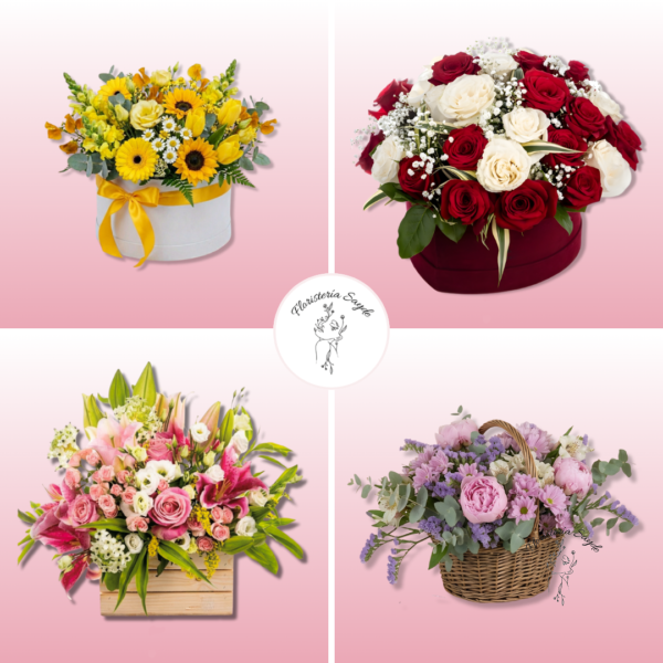Cesta de flores personalizada